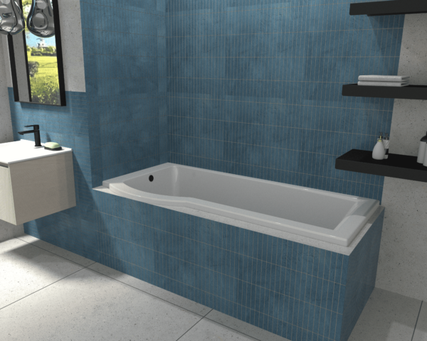 Shower Bath One Piece Right Hand Osaka White