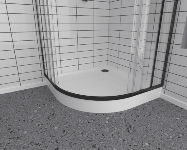 Franca 900*900mm Quarter Round Skirted Shower Tray Inc 90mm Waste – White