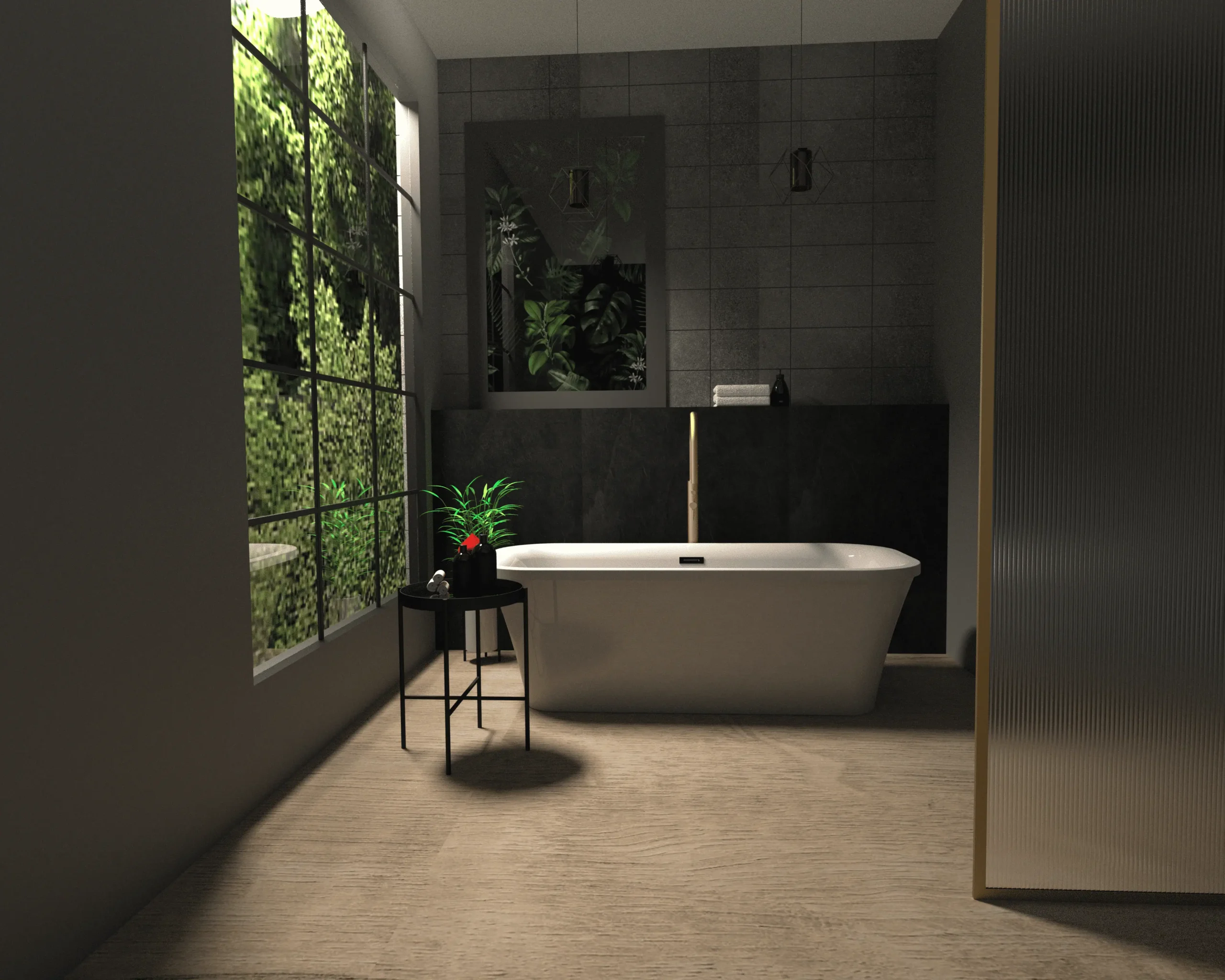 Freestanding bath in colour
